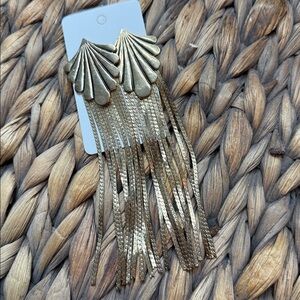 Vintage Style Long Brass Earrings - Stud Style
